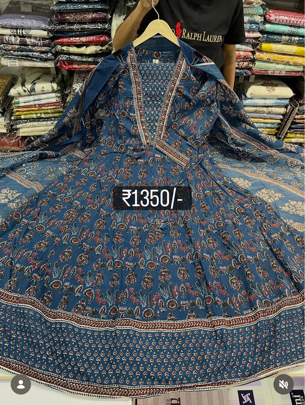 Readymade cotton ajrak frock suit 3pc set