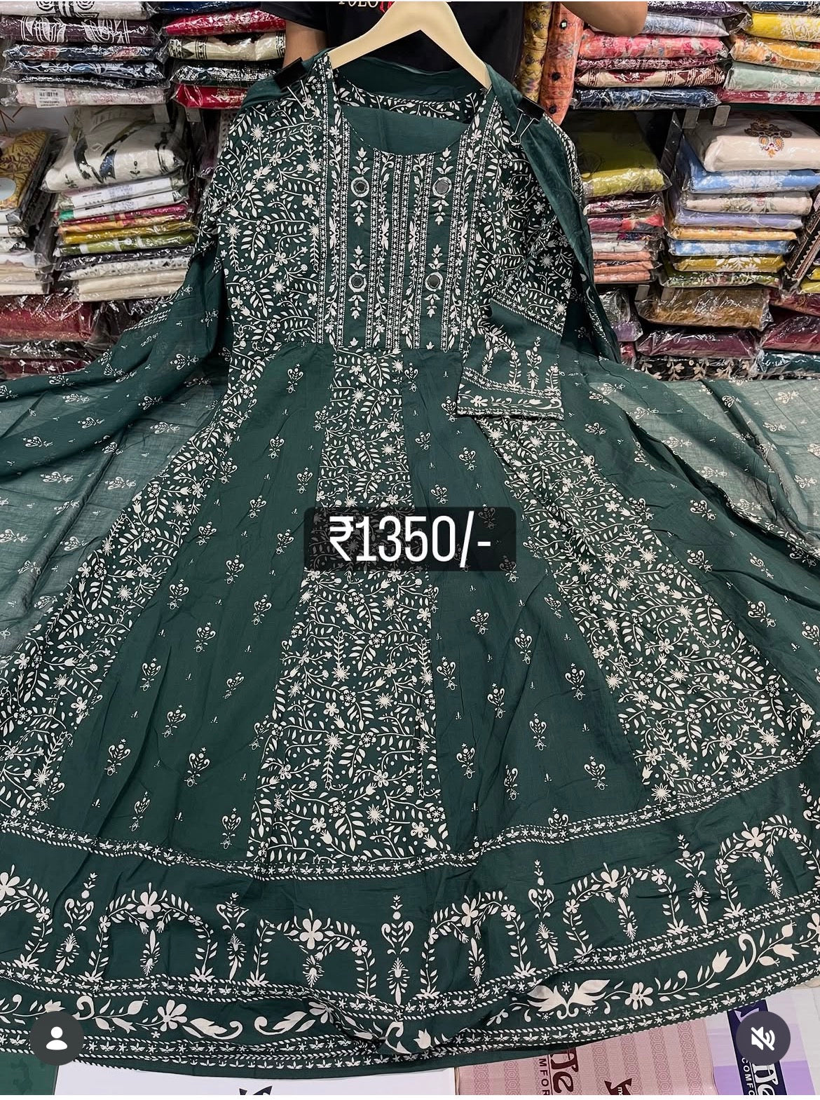 Readymade cotton ajrak frock suit 3pc set