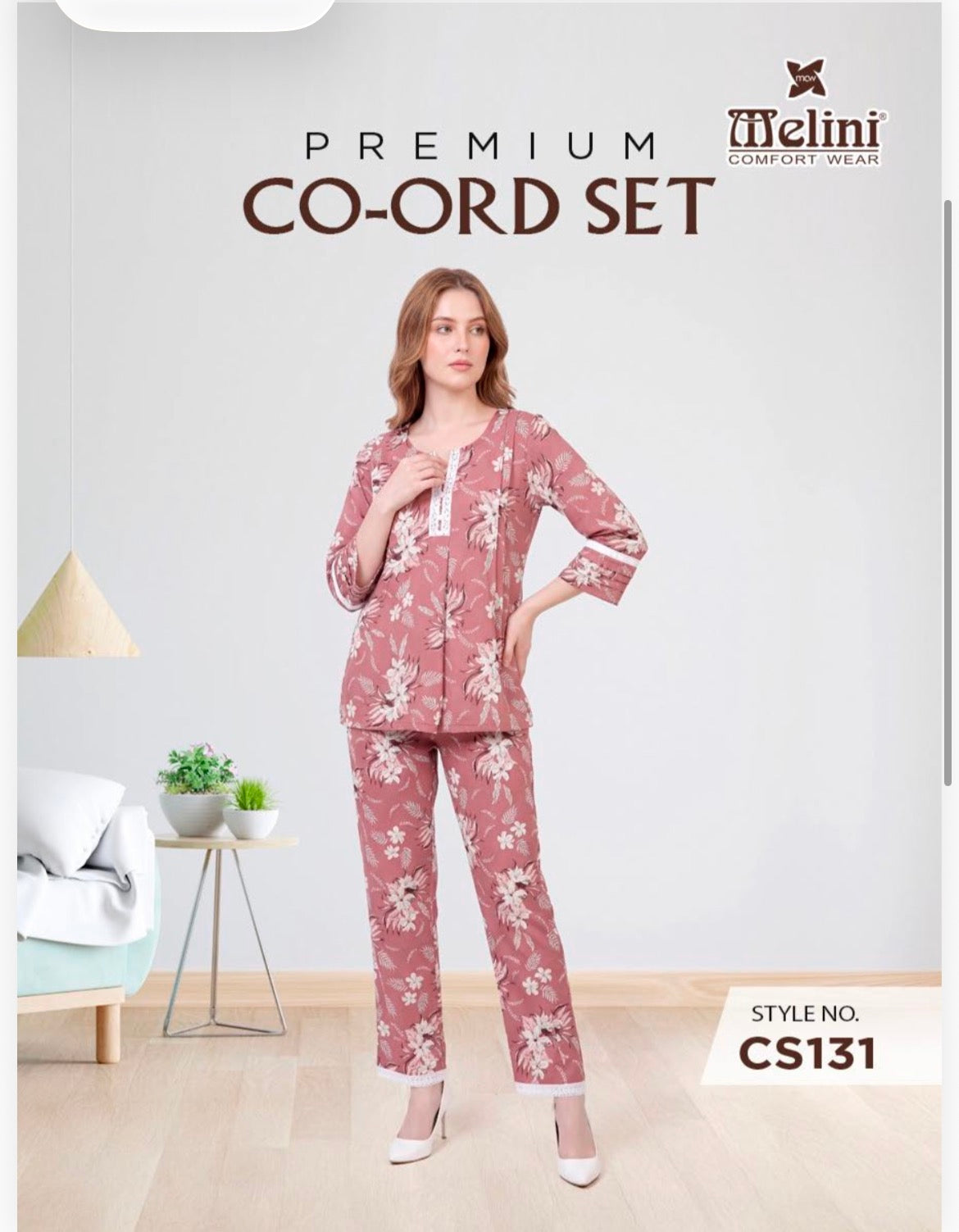 Premium embroidery lace work fancy coord set MELINI (CS131)