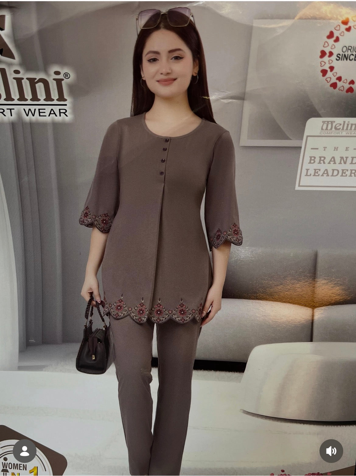 Premium cutwork embroidery coord set MELINI (KL352)
