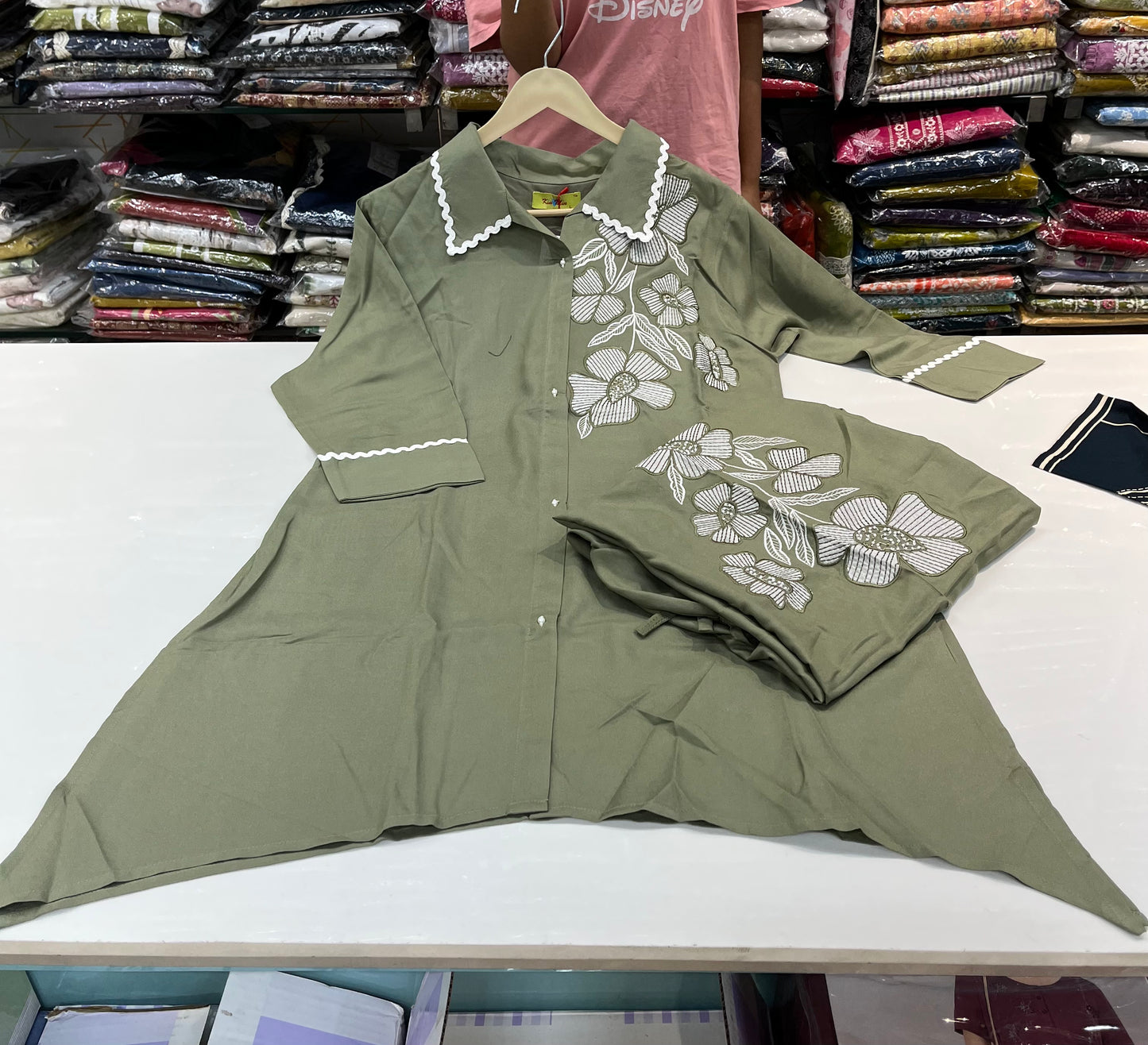 "PATCHWORK EMBROIDERY" designer coord set article with plazo work
