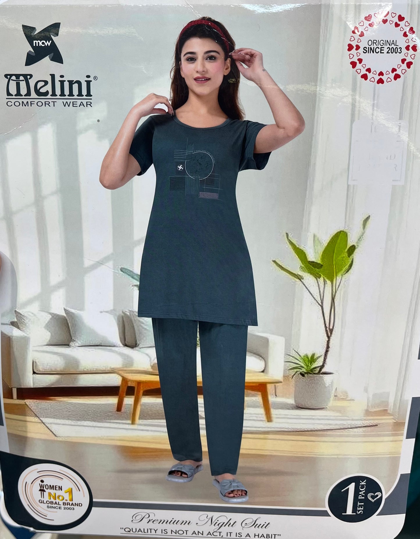 Semi long Night Suit (1001)