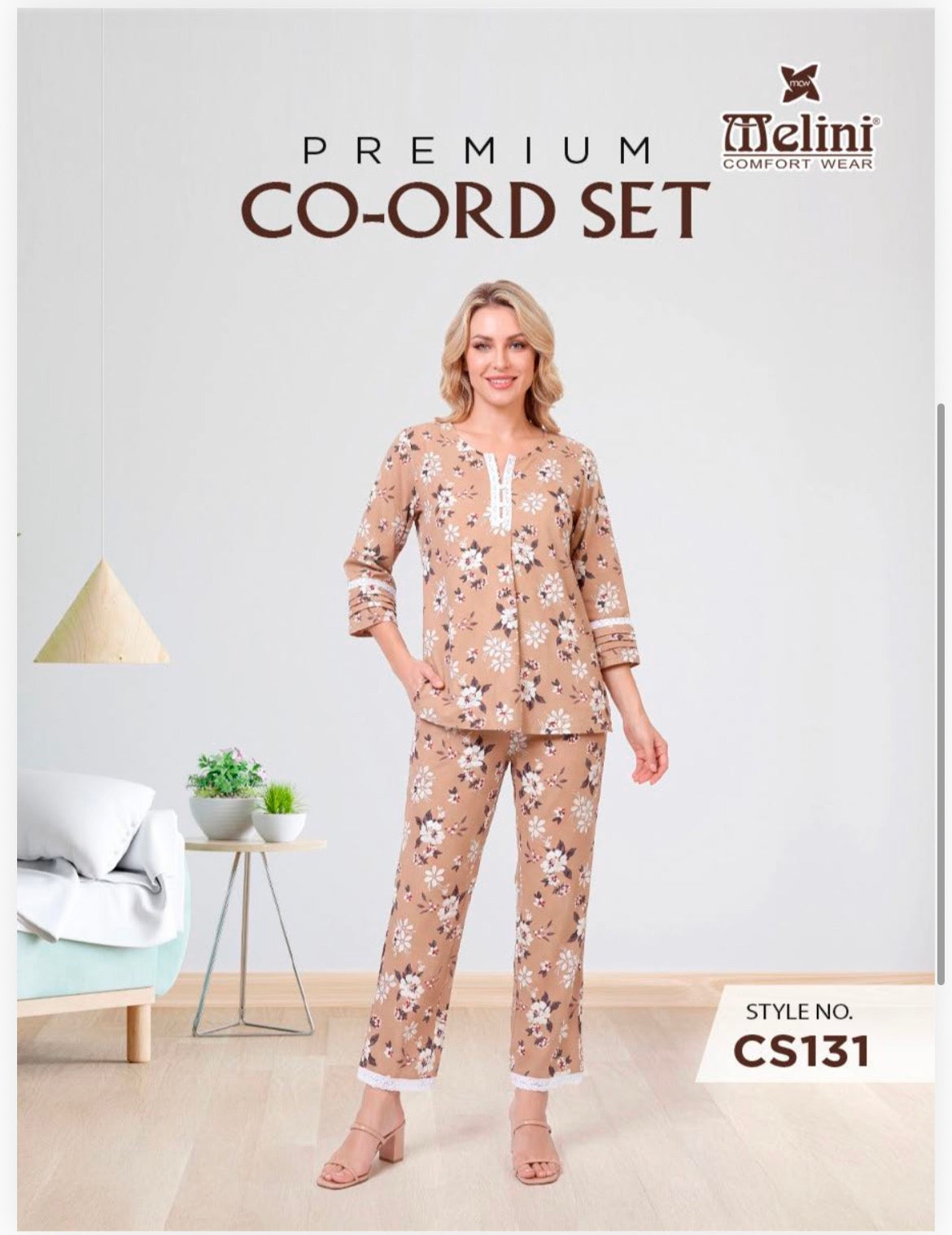 Premium embroidery lace work fancy coord set MELINI (CS131)