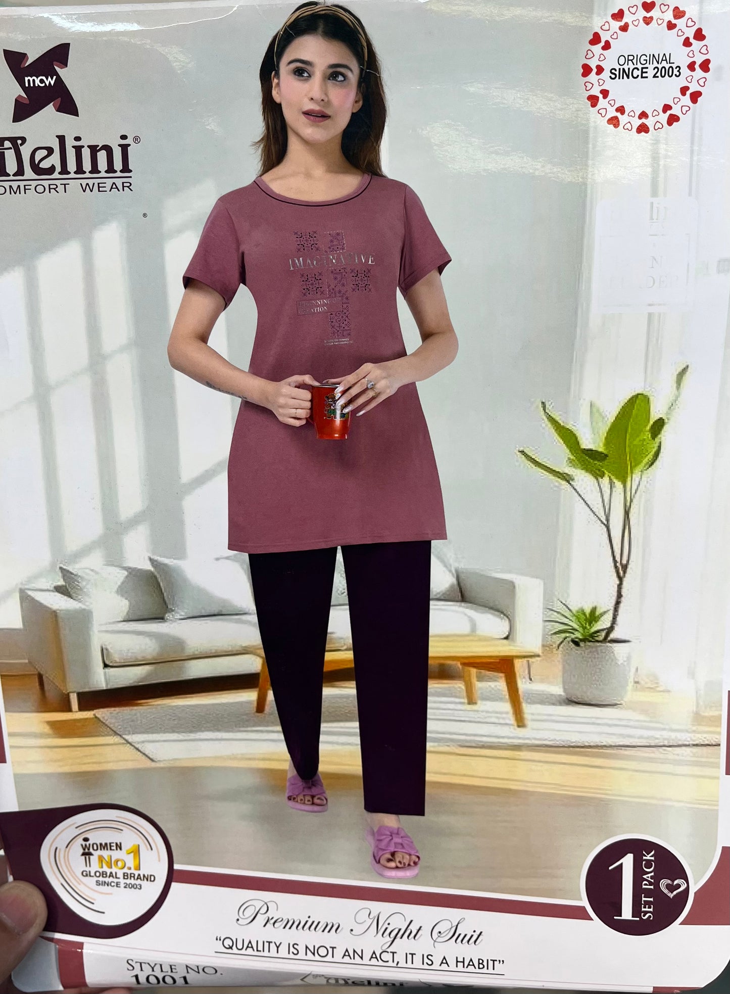 Semi long Night Suit (1001)
