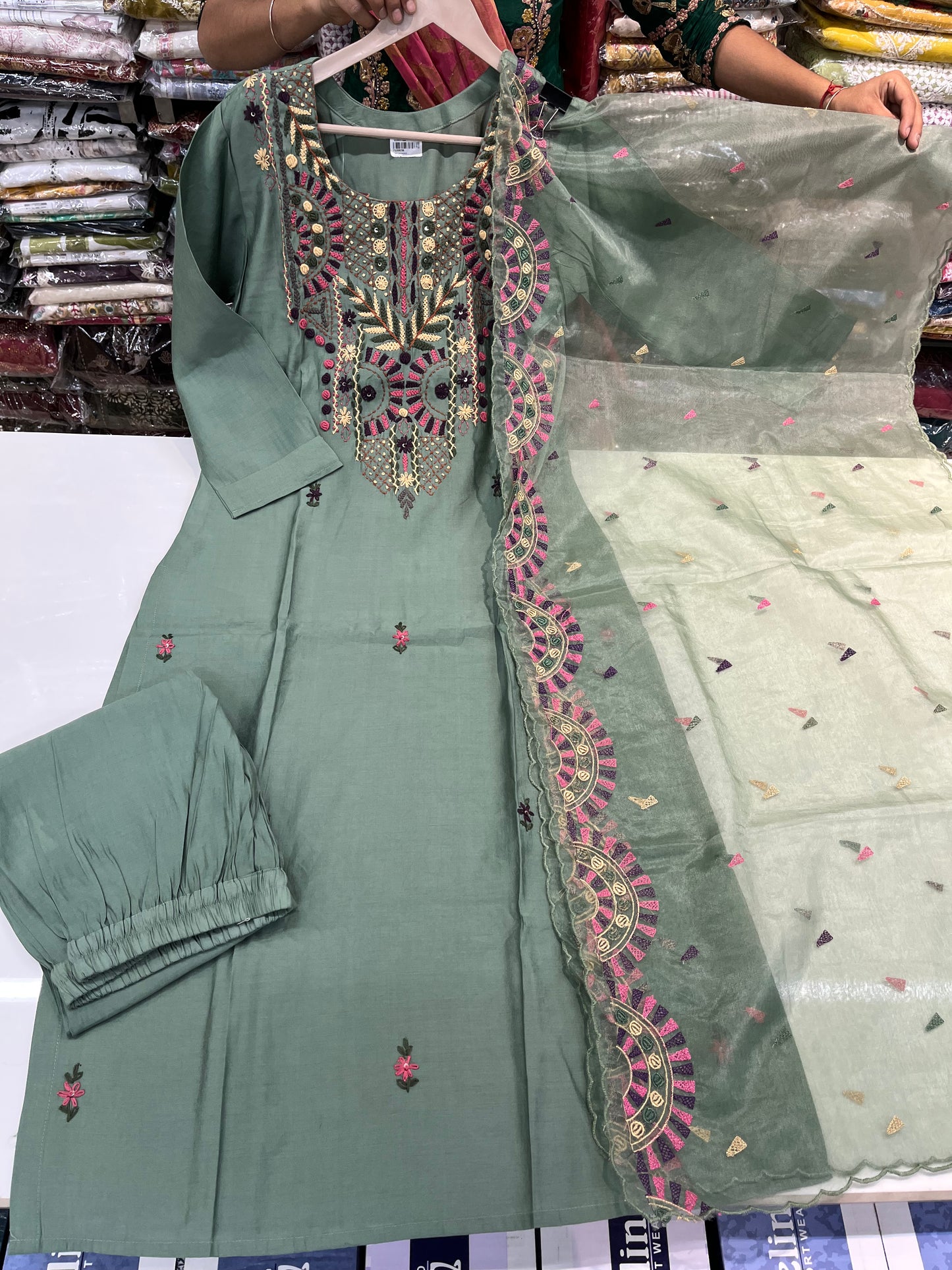 Readymade KANTHA handwork work 3pc suit sets