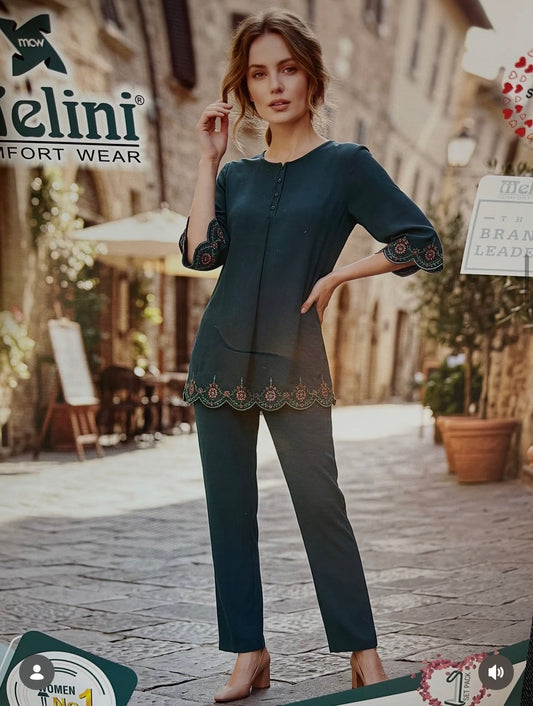 Premium cutwork embroidery coord set MELINI (KL352)