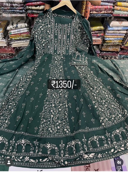 Readymade cotton ajrak frock suit 3pc set