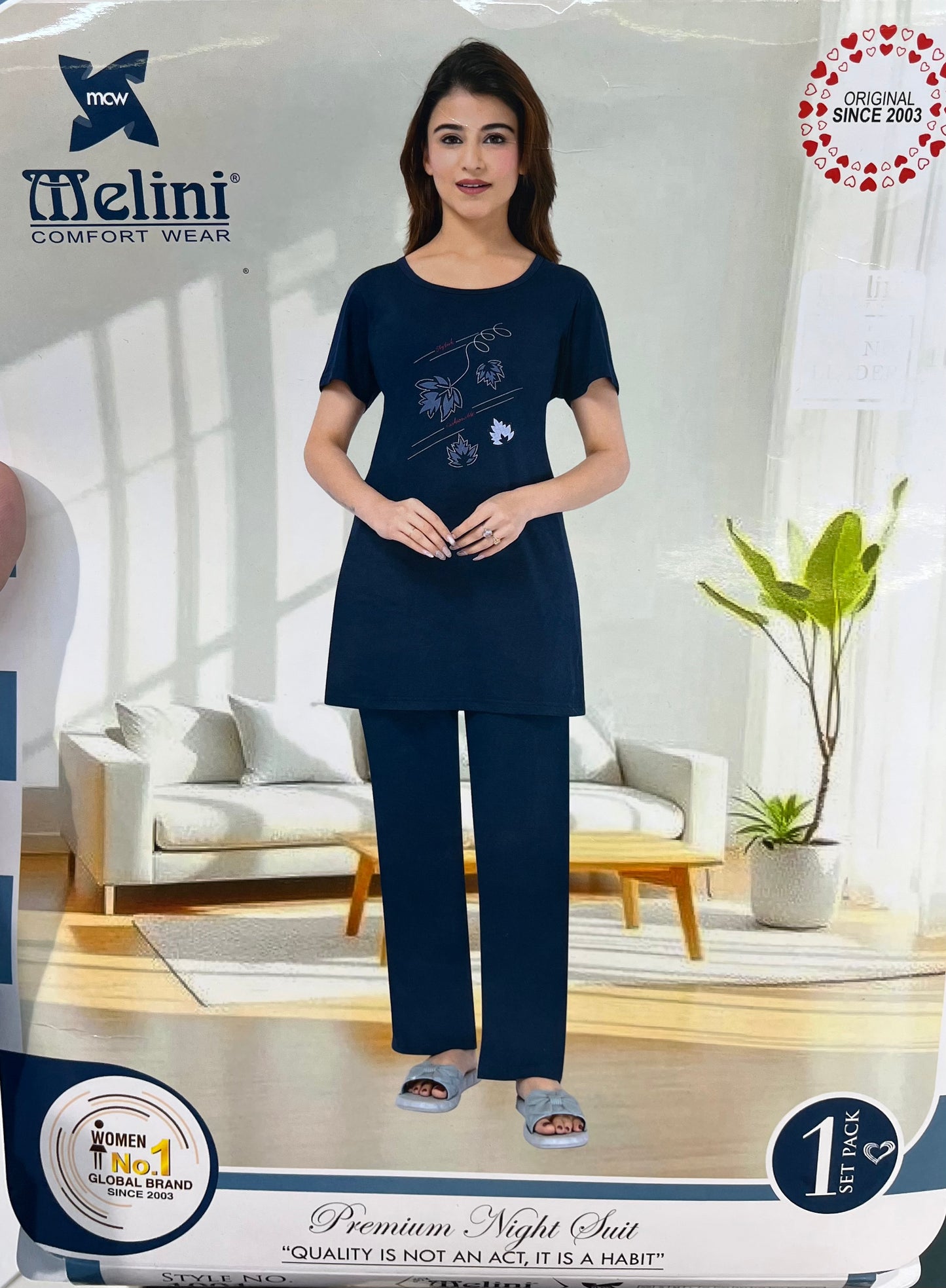 Semi long Night Suit (1001)