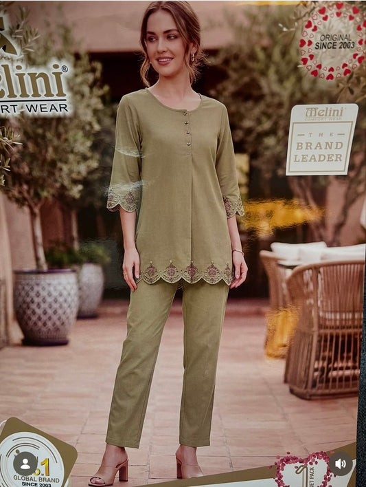 Premium cutwork embroidery coord set MELINI (KL352)