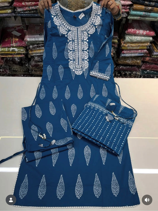 Readymade cotton 3pc suit set
