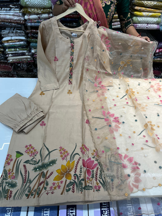 Readymade KANTHA handwork work 3pc suit sets