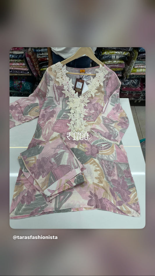 Viscose muslin pakistani coord set