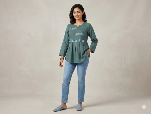 PREMIUM SHORT KURTI (COTTON FLEX)
