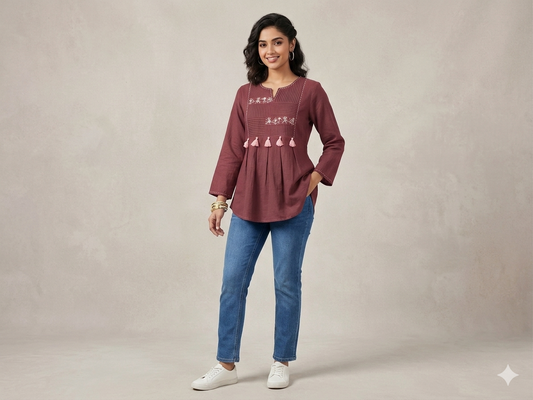 PREMIUM SHORT KURTI (COTTON FLEX)