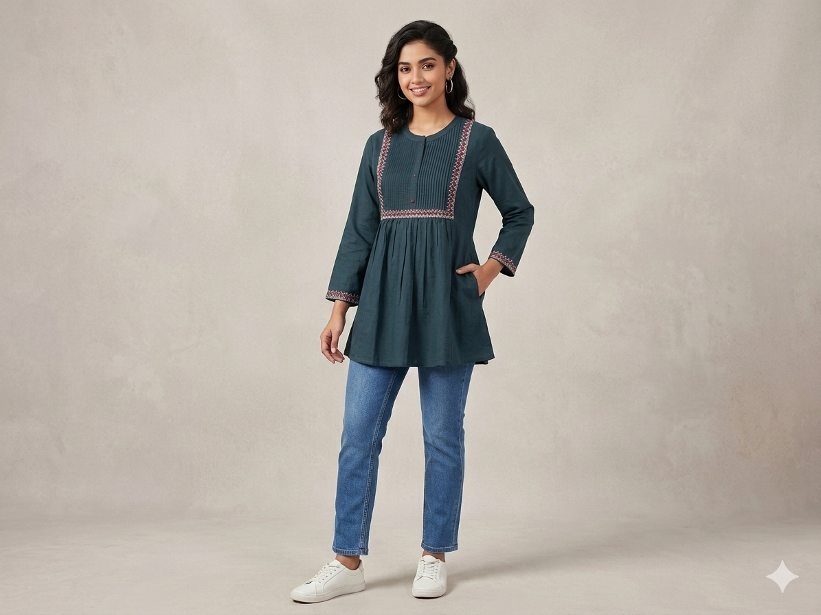 PREMIUM SHORT KURTI (COTTON FLEX)