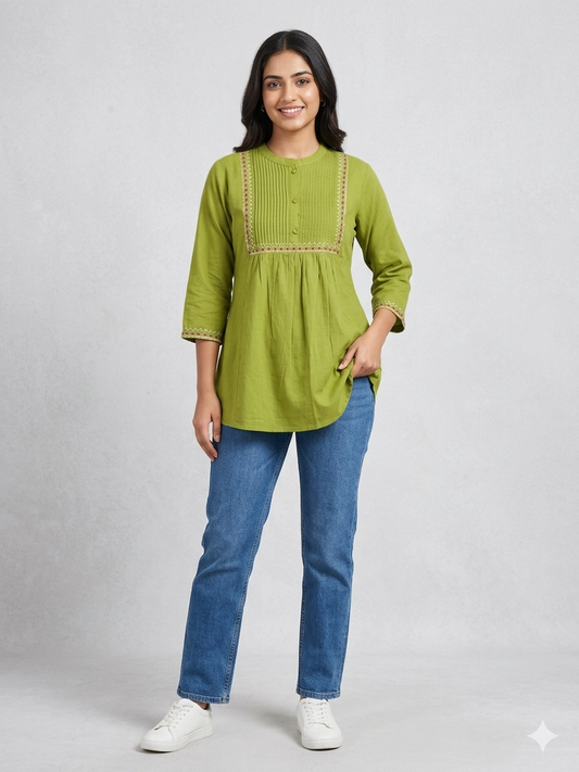 PREMIUM SHORT KURTI (COTTON FLEX)