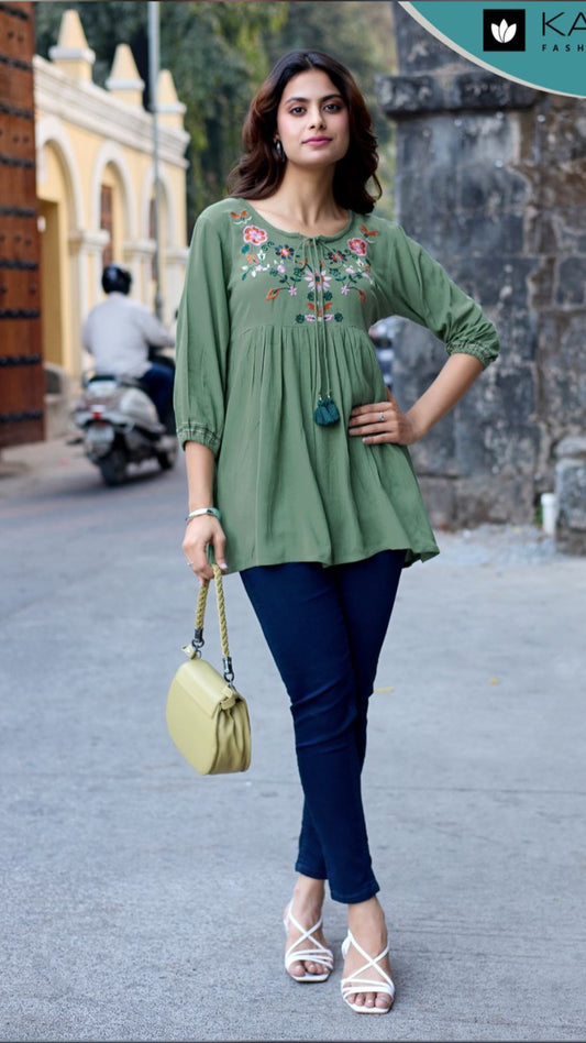PREMIUM THREAD-WORK SHORT KURTI