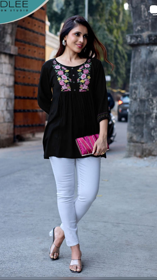 PREMIUM THREAD-WORK SHORT KURTI