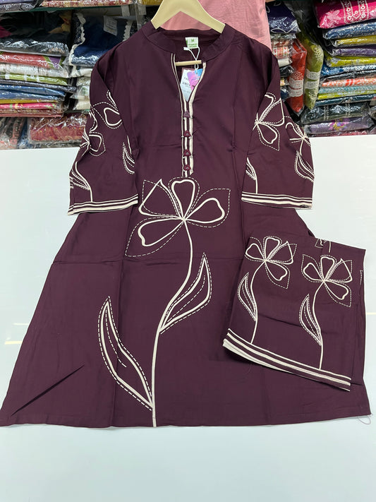 FLORAL printed designer coord set with mirror work highlightings