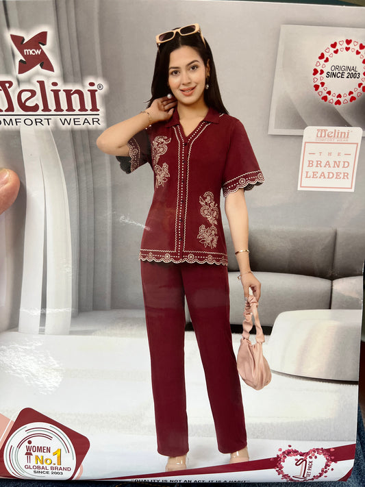 Premium embroidery front button fancycoord set MELINI (CS238)