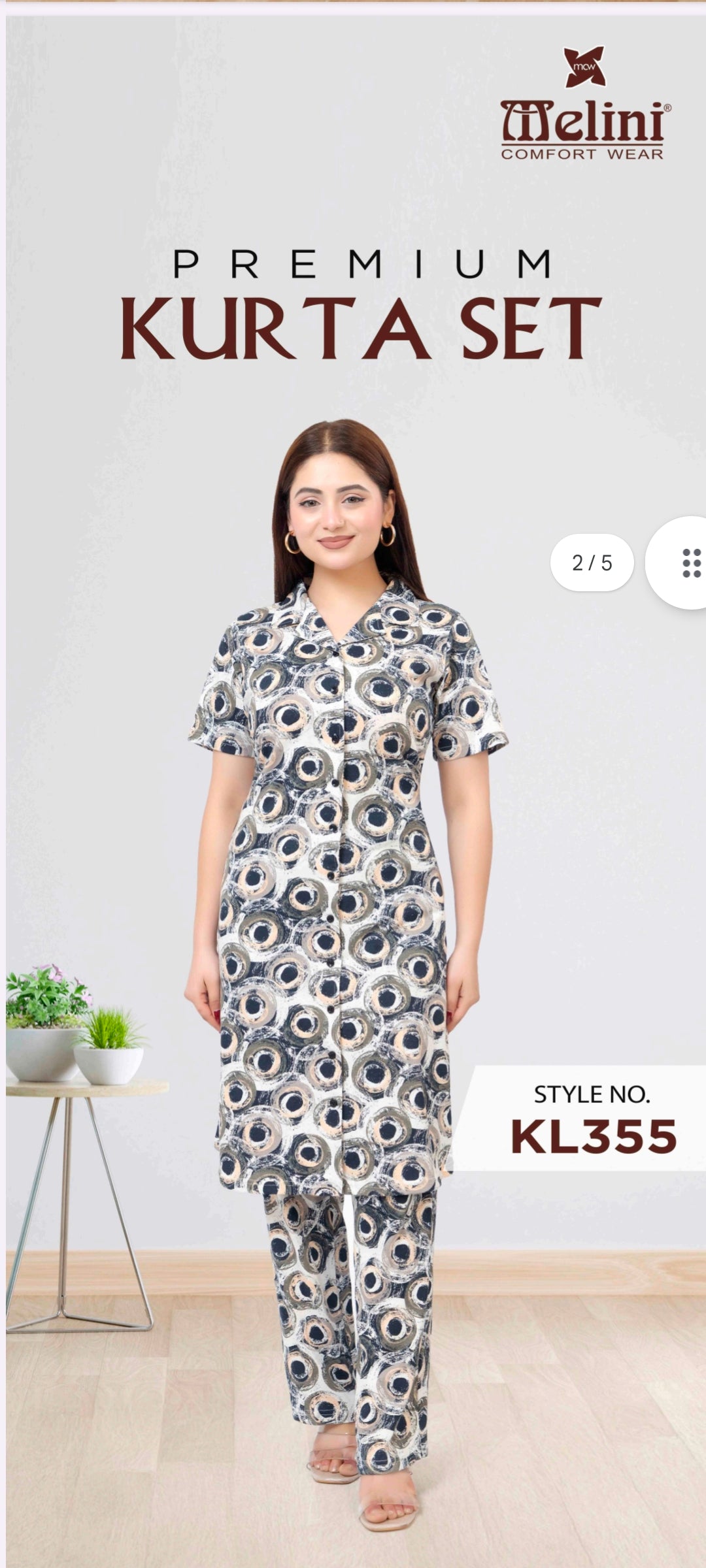 Melini long night suits (KL355)