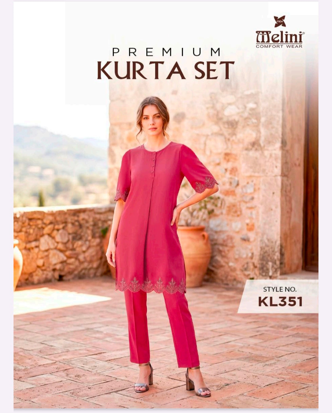 Premium cutwork embroidery coord set MELINI (KL351)