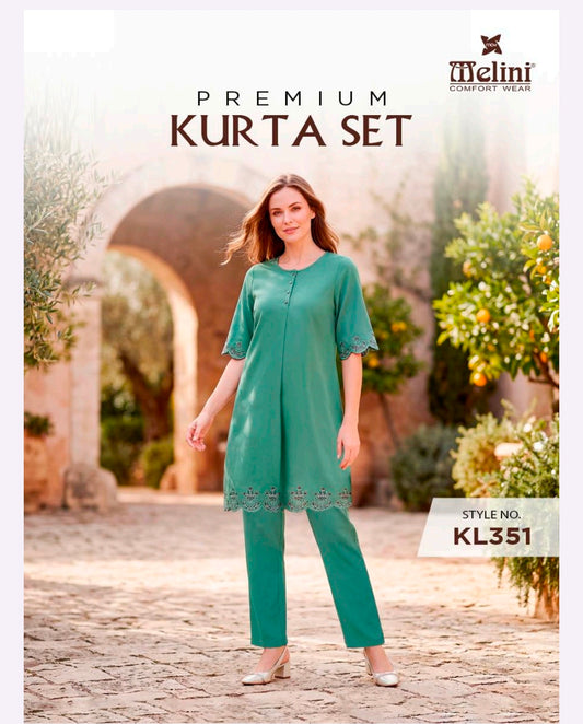 Premium cutwork embroidery coord set MELINI (KL351)